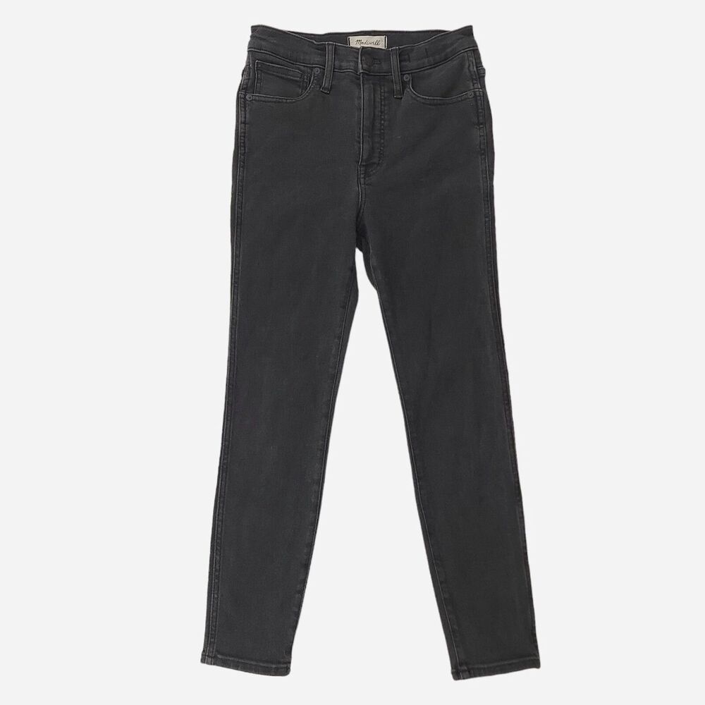 Madewell 10" High Rise Skinny Jeans Womens 28P Black Stretch Charcoal Wash Denim